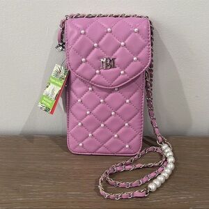 NWT Badgley Mischka Pearls Phone Case Crossbody
